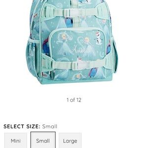 Pottery Barn Kids Frozen Backpack with lunchbox - Mint and White